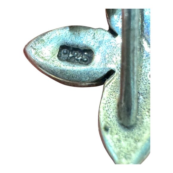 Vintage Sterling Silver Marcasite & Citrine Teardrop Pendant Necklace Gemsone 17 - Picture 4 of 8